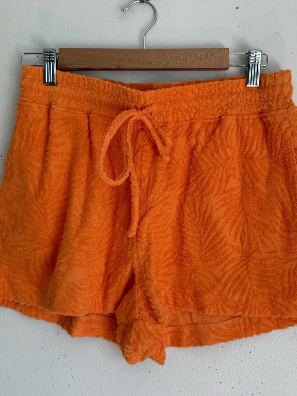 Set L*space Fronds Forever Terry Button Up Shirt and Drawstring Shorts in Orange - Picture 8 of 11